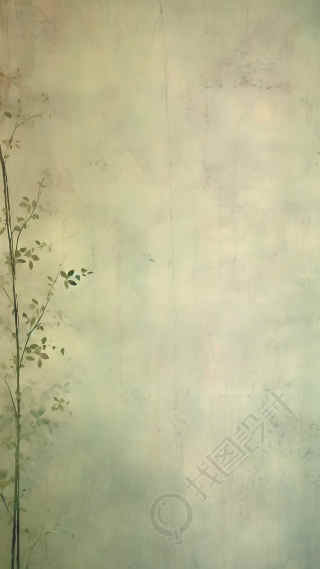 复古绿简约枝条背景 