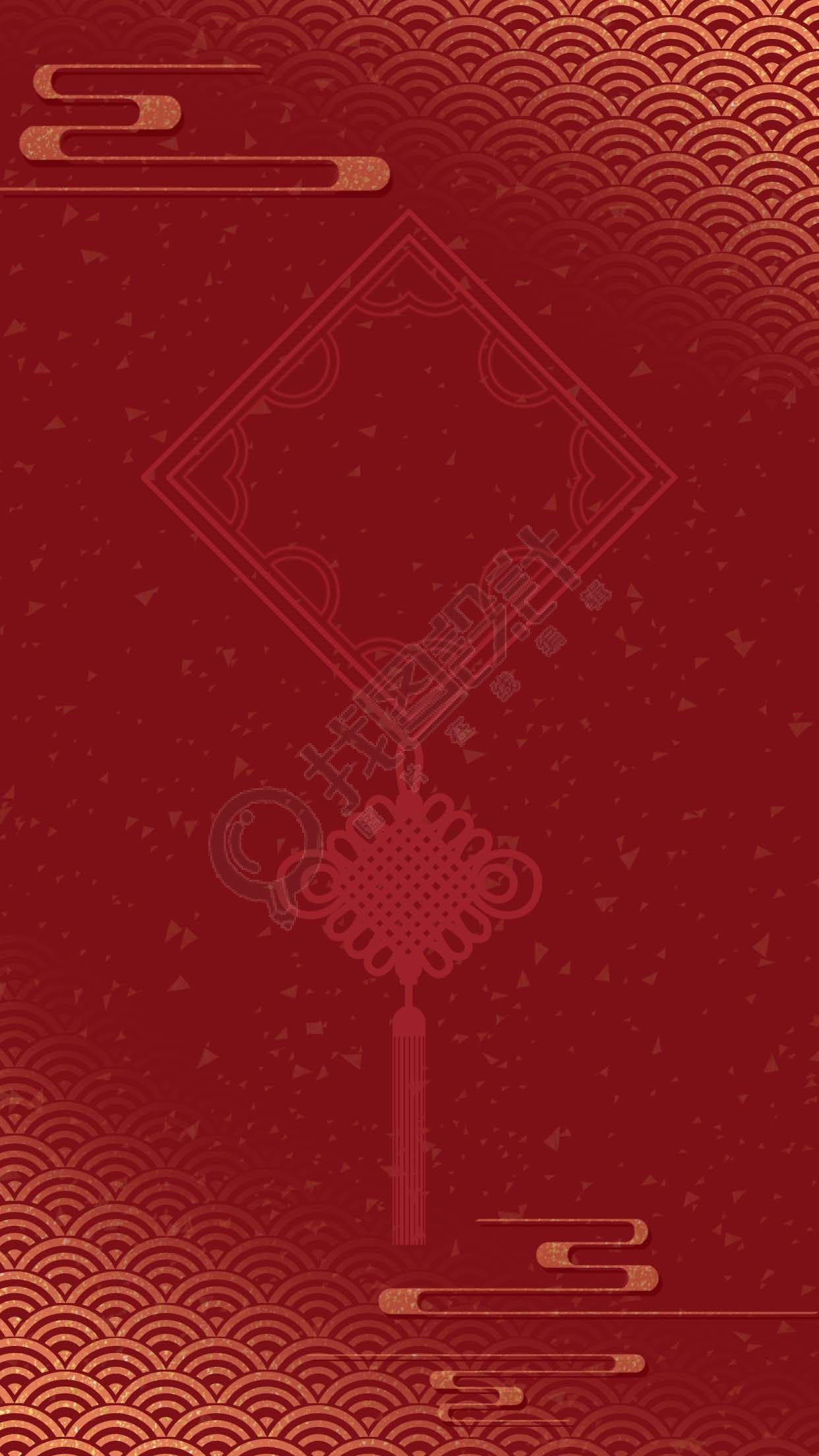 喜迎新年中国结背景