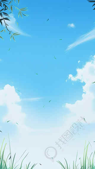 春天清澈蓝天背景