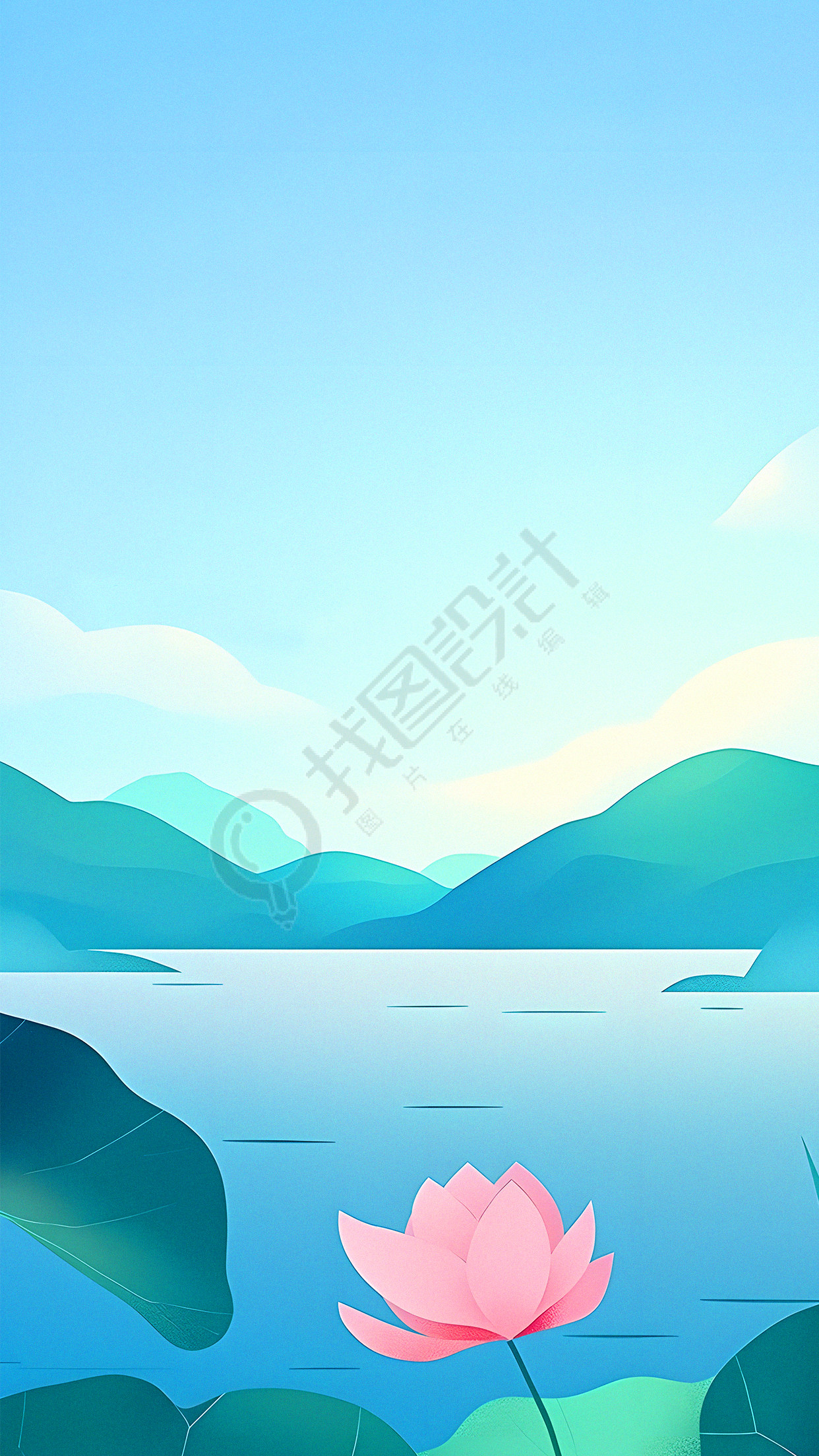 小暑荷花唯美背景