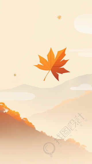 枫叶飘落秋天唯美背景