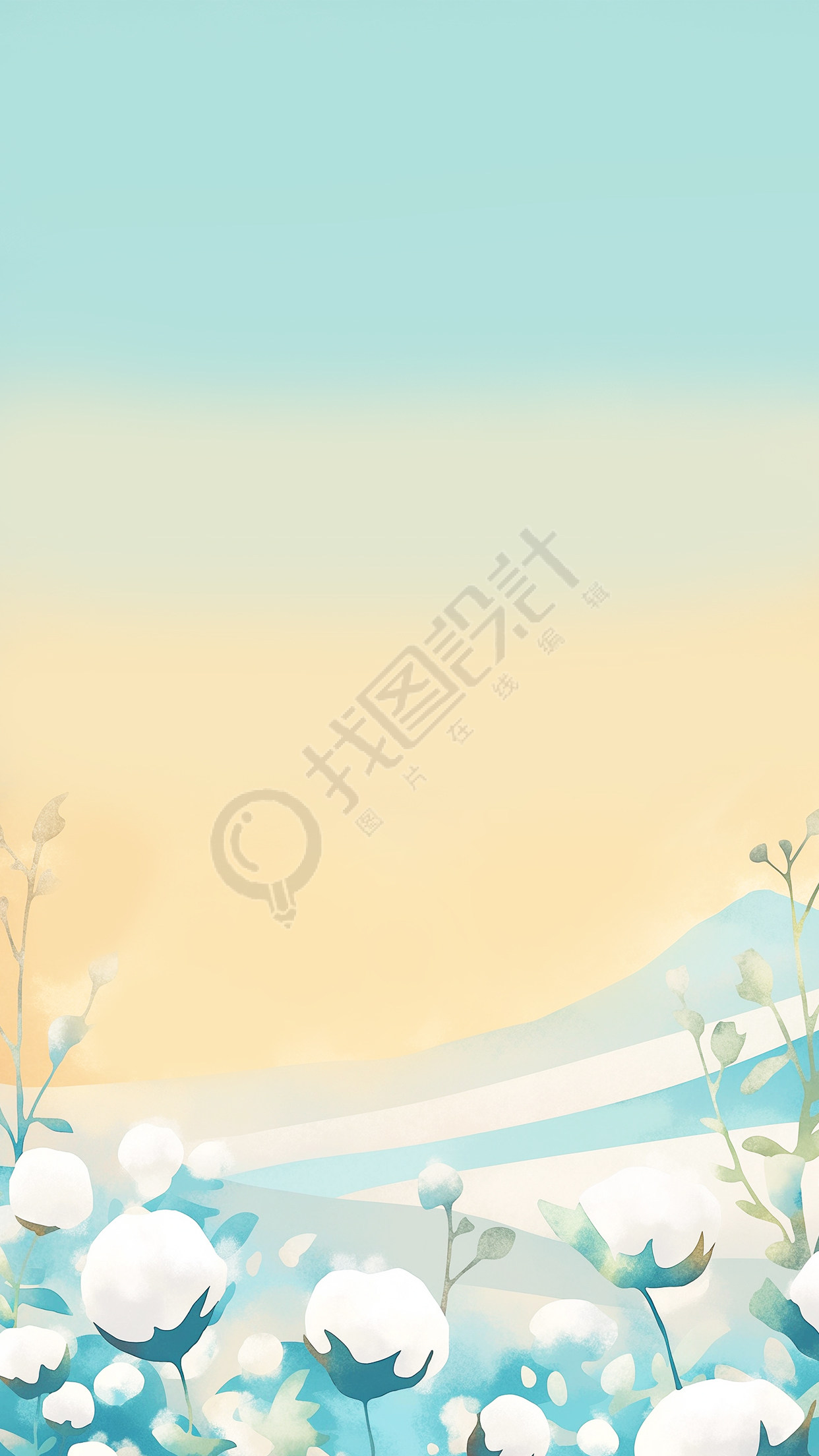 霜降节气棉花唯美背景