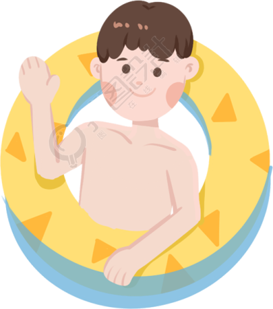 游泳的小男孩