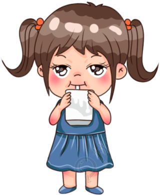 喝奶的小女孩