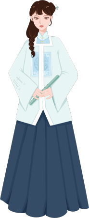 青色衣服女生