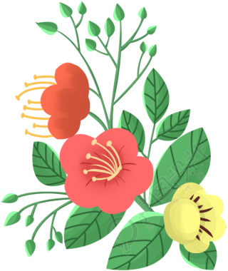 手绘立体植物花朵