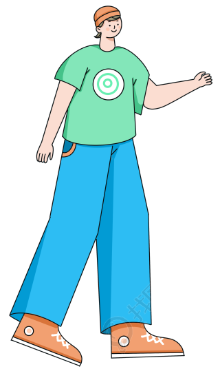 手绘插画风男孩