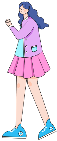 手绘长发女生