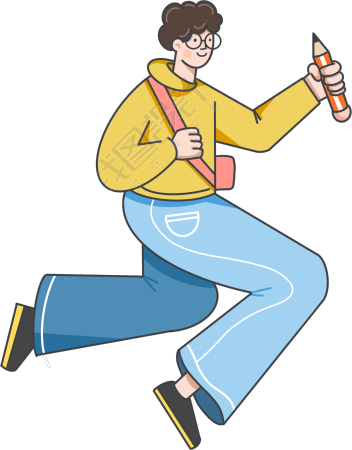 手绘人物插画男生