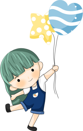 手拿气球的小女孩