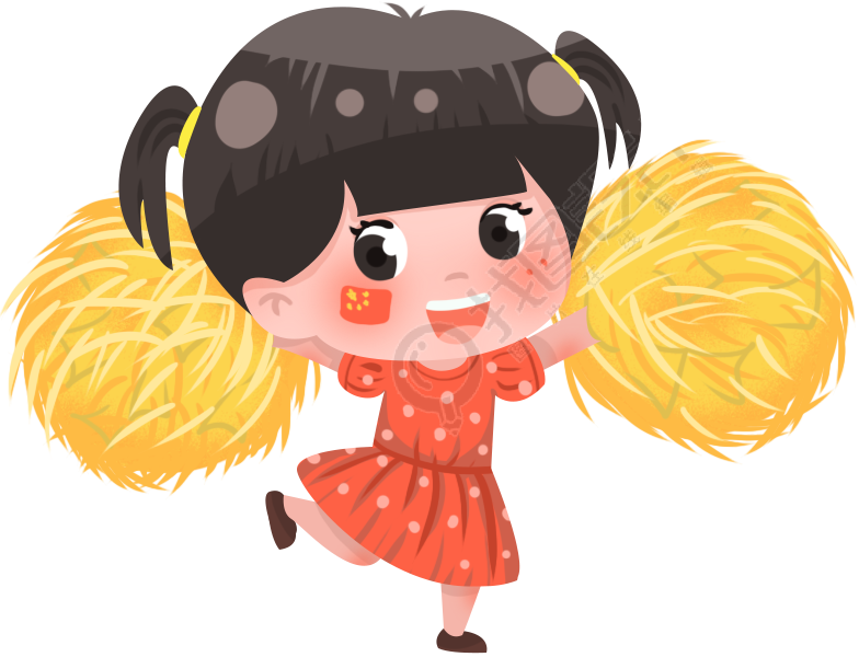 双马尾小女生狂欢庆祝