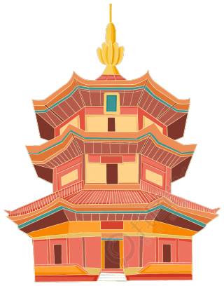国庆节国朝风古塔建筑
