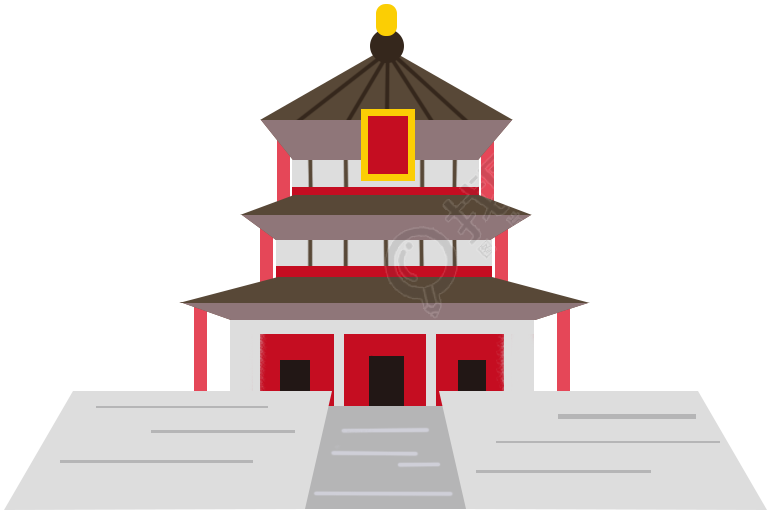 扁平风古建筑