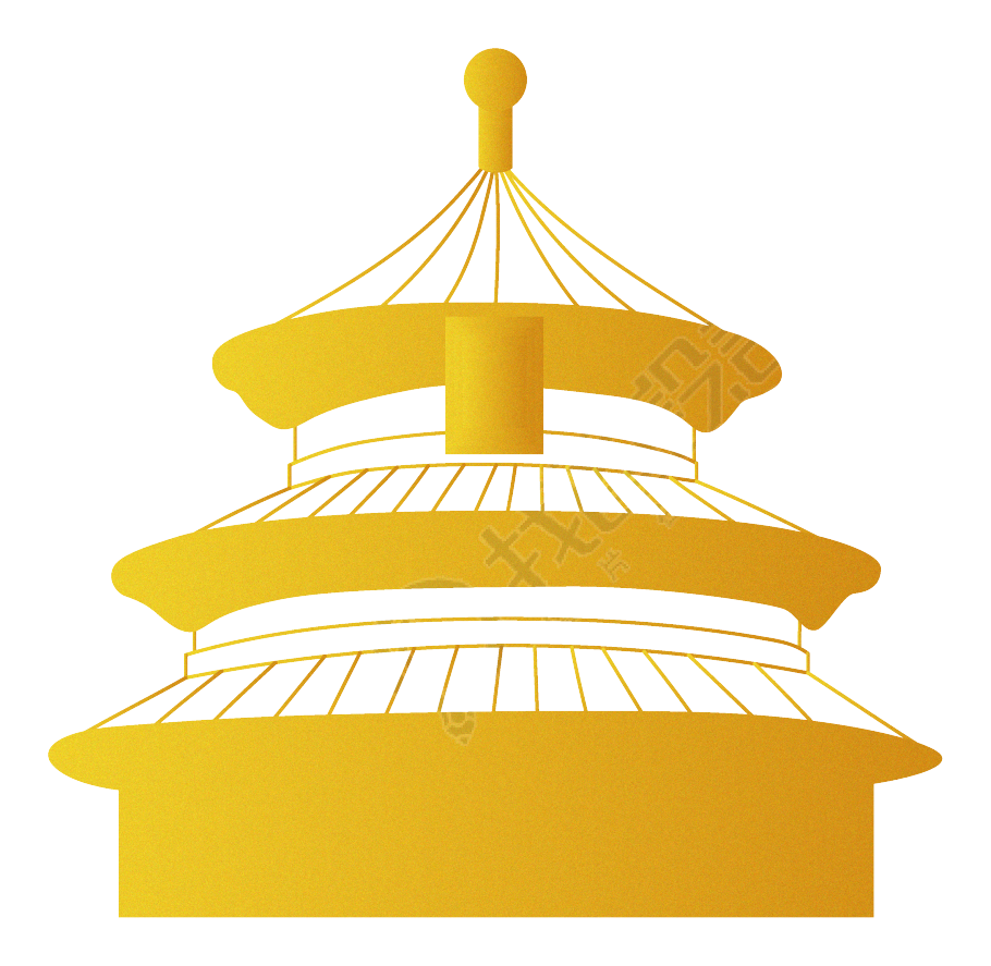 古塔建筑剪影