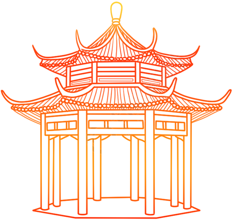手绘线条建筑