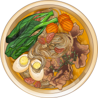 手绘美食插画牛肉面