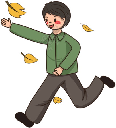 奔跑的男生/落叶