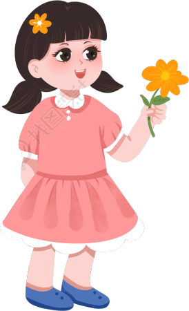 拿花的小女孩
