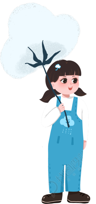 双马尾蓝色衣服女孩
