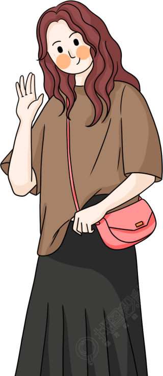 红色卷发女人