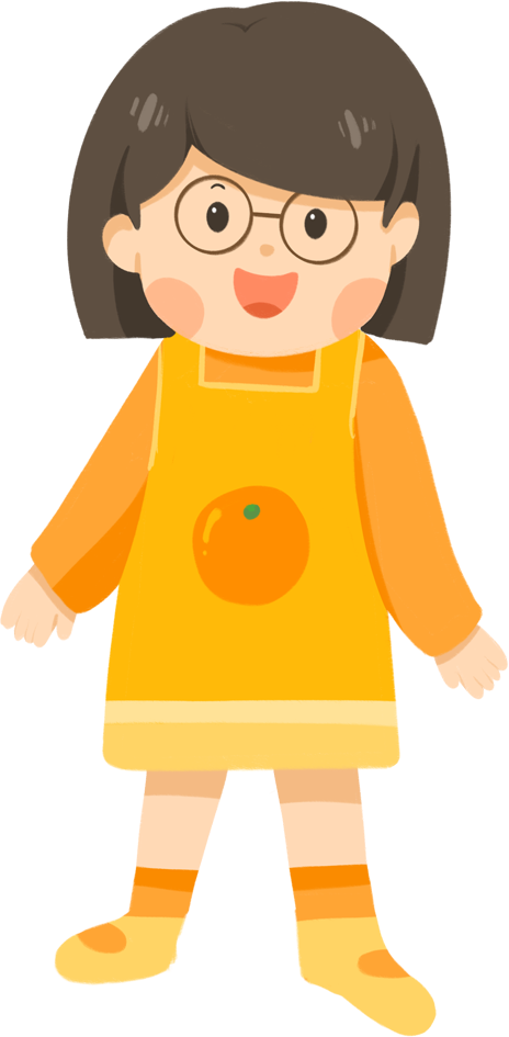 卡通可爱戴眼镜女孩