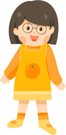 卡通可爱戴眼镜女孩