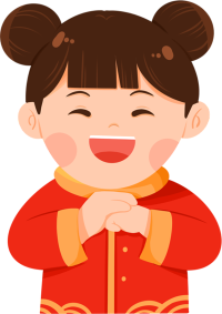 卡通拜年中国娃娃