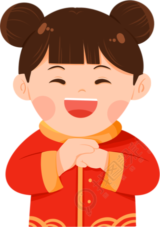 卡通拜年中国娃娃
