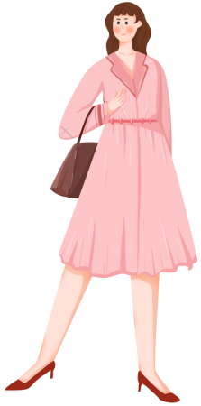  粉色衣服拿包女生