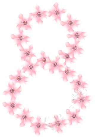妇女节清新花环