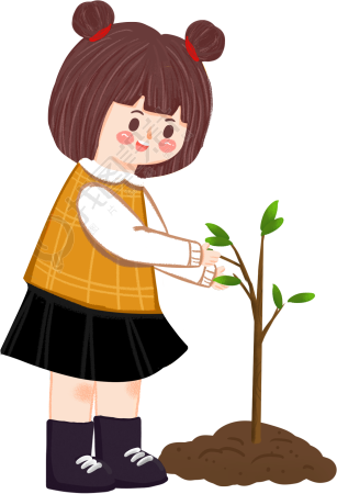 植树节种树小女孩