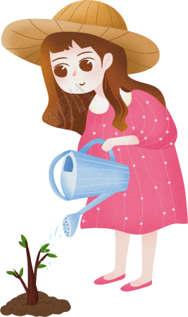 植树节小女孩种树