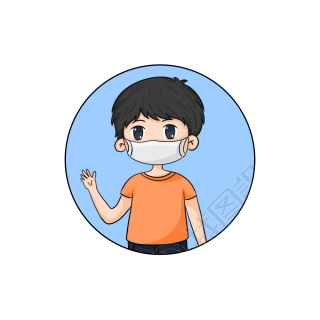 疫情防控戴口罩男孩图标