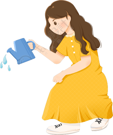 浇水小女孩
