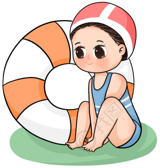 游泳小女孩