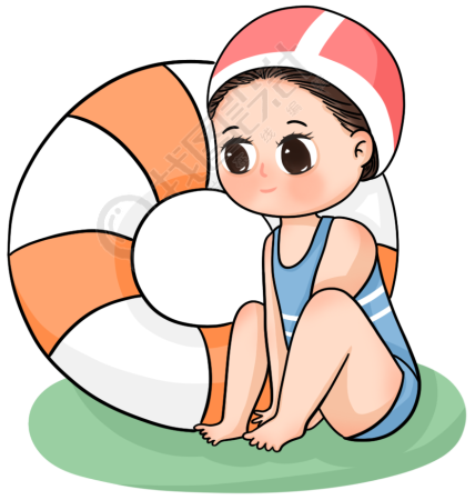 游泳小女孩