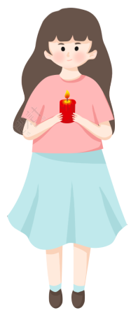 手捧蜡烛的小女孩