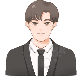 西装领带男生证件照