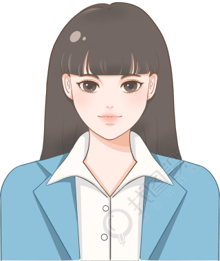 西装女生证件照