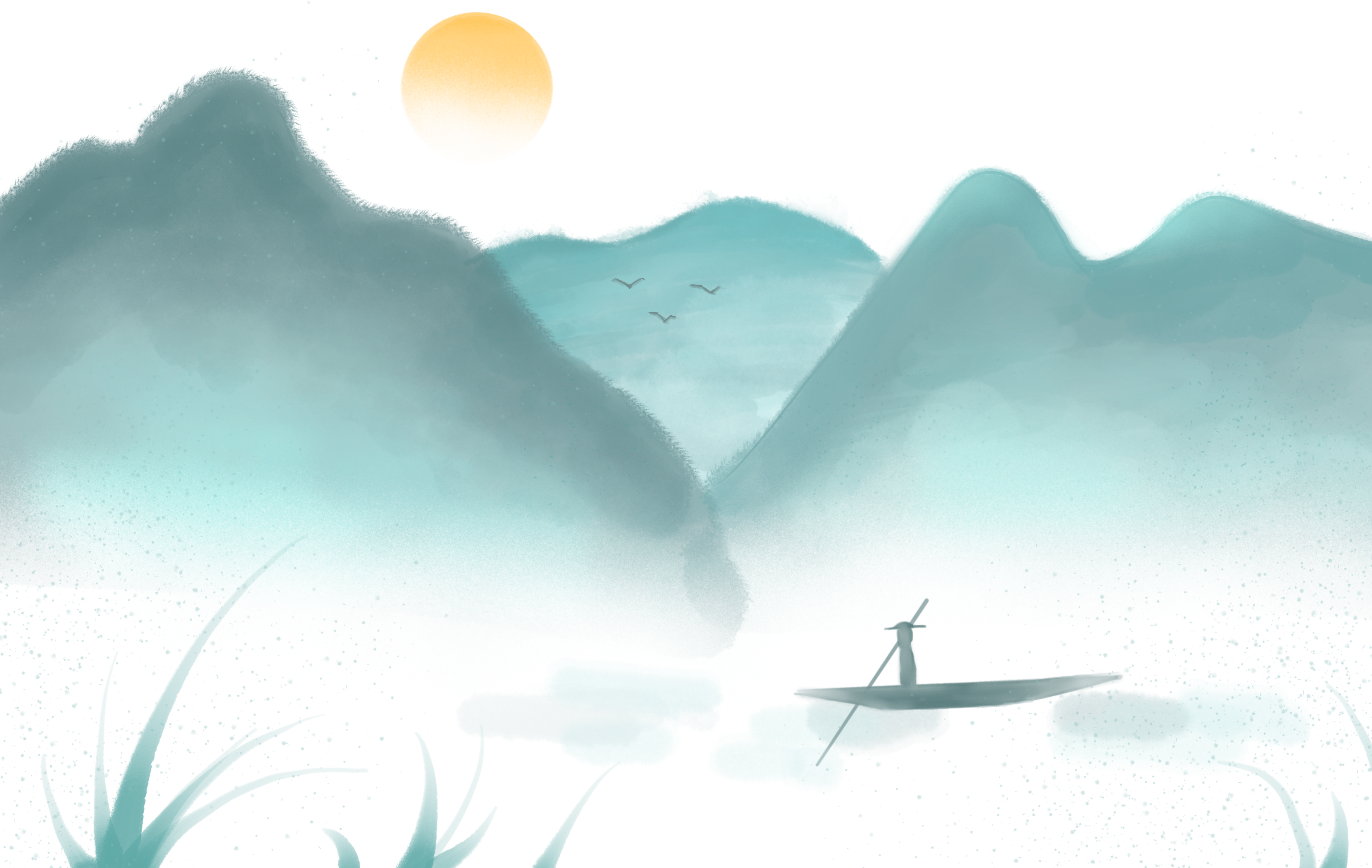 水墨风山水
