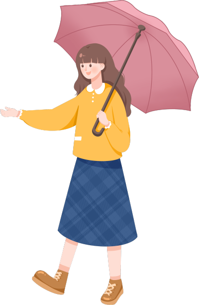 打伞女生