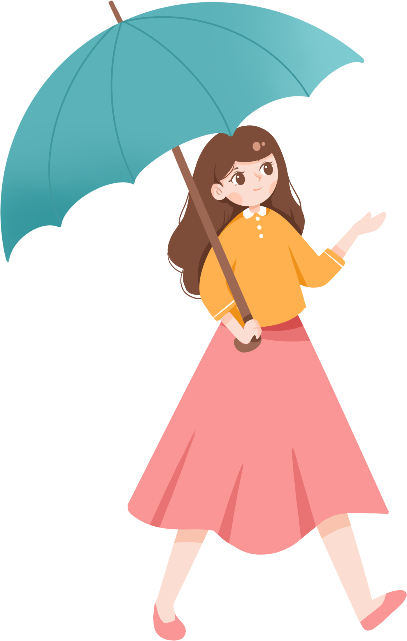 打伞女生