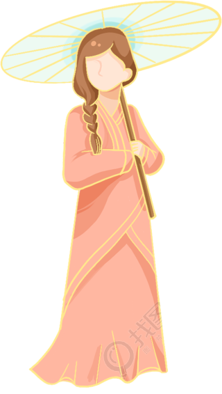 打伞少女图片