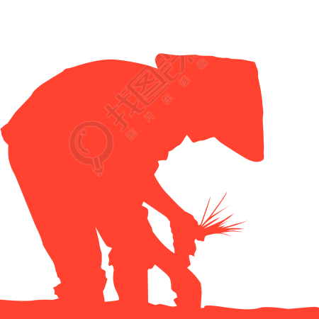 农民插秧剪影图片