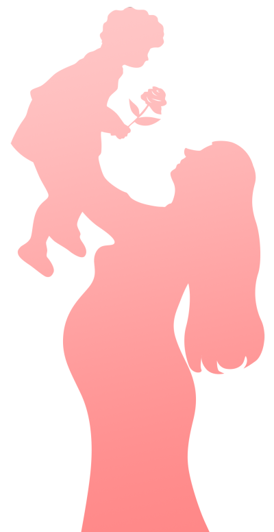 母子剪影图片