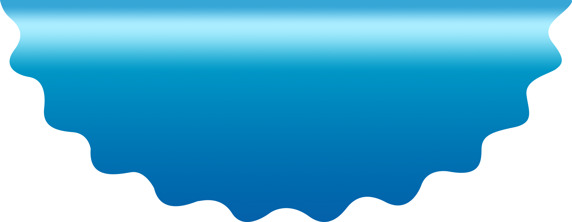 波浪边半圆蓝色渐变标签