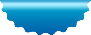 波浪边半圆蓝色渐变标签