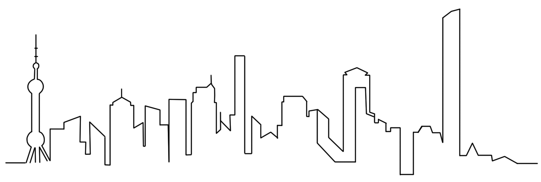 线描城市图片