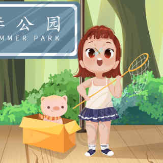 捉蜻蜓的小女孩图片