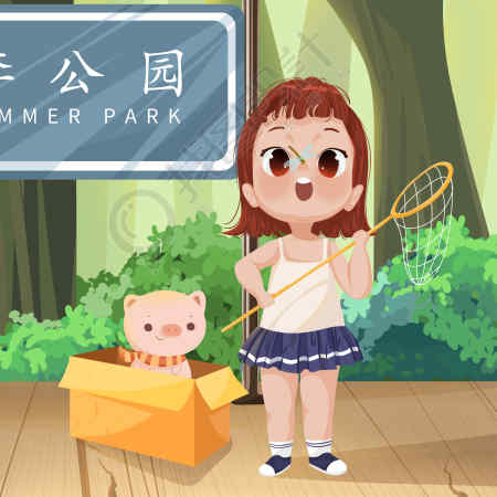 捉蜻蜓的小女孩图片